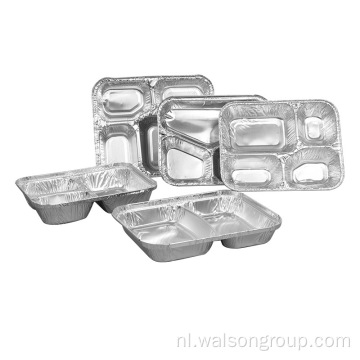 Compartiment wegwerp aluminium folie fastfood container